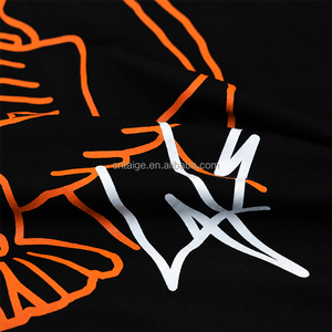 <span class=keywords><strong>T</strong></span>-shirt da uomo nere personalizzate con logo, pesanti, stile hip-hop, vestibilità ampia, all'ingrosso dal produttore - Product Image 3
