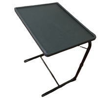 Table pliante, table basse, table réglable en hauteur, table d'appoint portable pour canapé-lit, noire