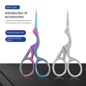 Ciseaux de maquillage en acier inoxydable or Rose rétro d'usine ciseaux de <span class=keywords><strong>fil</strong></span> de broderie de grue pointue droite pour les sourcils de thé <span class=keywords><strong>à</strong></span> la maison - Product Image 3