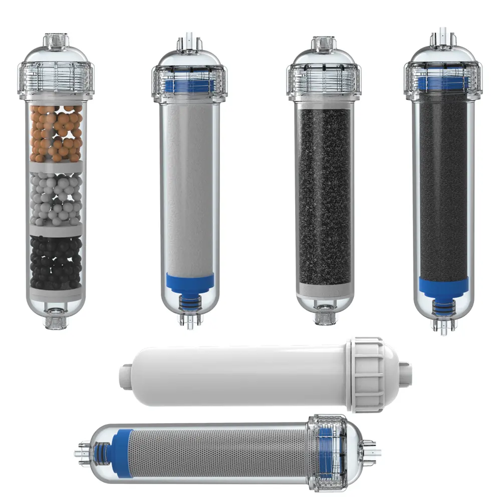 Wholesale 10 Inch Fillable T33 Activated Carbon/Resin Cartridge PET Clear Water Filter Housing