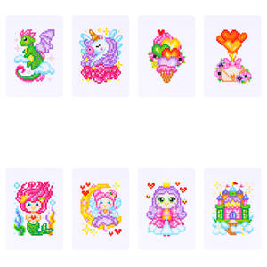 8ชิ้น5D ภาพวาด<span class=keywords><strong>เพชร</strong></span>ขนาดเล็กที่กำหนดเองการ์ตูนสไตล์พิกเซลเจ้าหญิงปราสาทนางเงือกชุดภาพวาด<span class=keywords><strong>เพชร</strong></span>ขนาดเล็กสำหรับผู้เริ่มต้น - Product Image 4