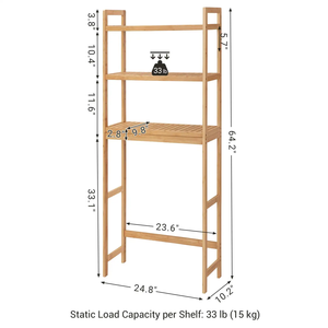 अनुकूलन योग्य <span class=keywords><strong>3</strong></span>-टियर बांस बाथरूम कैबिनेट ने शौचालय भंडारण रैक शेल्फ पर लकड़ी के शौचालय रैक का आयोजन किया - Product Image 5