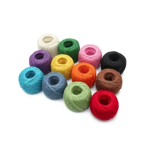 Charmkey 2Mm 12 Màu Sắc Hữu Cơ 100% Cây Gai Dầu Đay Sợi Cho Crochet Mùa Hè Mũ Mũ Bãi Biển Túi Tùy Chỉnh Hàng Tồn Kho Bán Buôn Giá Rẻ