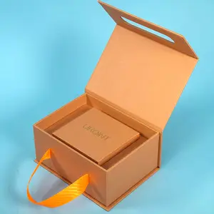 特种纸彩色印刷首饰盒定制刚性手柄礼品中号盒用于错误和项链