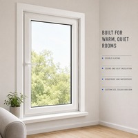 Fenêtre à battant en PVC-U sur mesure, isolante thermiquement et étanche, avec verre trempé isolant pour la construction résidentielle