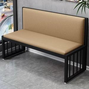 Hair Salon Waiting Chairs Double and Triple Wrought Iron Sofas with Soft <b>Cushions</b> Modern Leisure Long Benches - Product Image 1