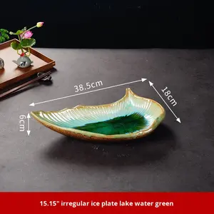 Plato para Sashimi XUANHUI, Plato de Hielo para Salmón de Alta Gama, Porcelana Japonesa con Diseño de Hoja, Apto para <span class=keywords><strong>Microondas</strong></span>, Vajilla Retro de Lujo Ligero para Mariscos - Product Image 6
