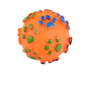 Juguetes Masticables para Perros Ecológicos de Alta Calidad, Juguete de Vinilo Rodante Colorido con Diseño de Huella para Jugar - Product Image 3