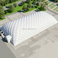 Bâtiments à dôme double en PVDF de 50*20M, structures gonflables à membrane, ouverture rapide et automatique pour grands événements sportifs en plein air