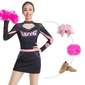 ชุดเครื่องแบบพิมพ์ลายดิจิทัลลายเชียร์ลีดเดอร์แขนยาวพลอยเทียมออกแบบได้ตามต้องการ - Product Image 1