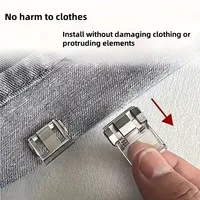 4/10 Pièces Clip d'ajustement invisible en plastique pour raccourcir les jambes, antidérapant, fixation rapide, ajusteur de pantalon dissimulé, accessoires de couture