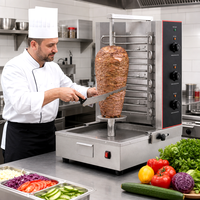 Grill à shawarma électrique rotatif commercial, avec réglage de la vitesse, 3 brûleurs, machine à kebab doner, équipement de cuisine pour restaurant