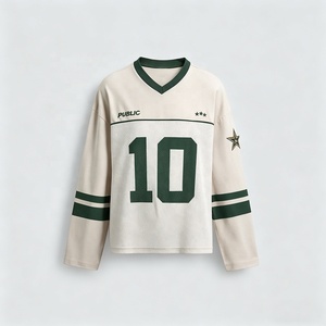 Vintage <b>Patchwork</b> Long Sleeve T-<b>Shirt</b> Men 280GSM Heavyweight Cotton Flat Embroidery Boxy Fit Custom Logo Streetwear Blank Tee - Product Image 1