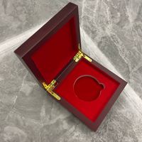 Desafío Moneda Caja de madera Titular Medalla conmemorativa Insignia Moneda Exhibición Caja de almacenamiento