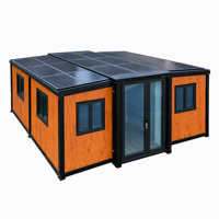 Conteneur solaire en panneaux sandwich d'acier de 20 et 40 pieds, extensible, portable, préfabriqué, détachable, avec salle de bain et cuisine, pour usage hôtelier et entrepôt