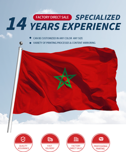 Bandiera a Mano del Marocco, Piccola Bandiera Digitale Stampata per il Mondiale 2026, USA, Canada, Mondo, Stile Marocchino - Product Image 4