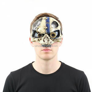 หน้ากากกะโหลกสไตล์สตีมพังก์กอธิคสำหรับงานเต้นรำสวมหน้ากาก งานปาร์ตี้ หน้ากากพลาสติกสำหรับฮาโลวีน หน้ากากธีมนักบินอวกาศสุดหลอน - Product Image 3