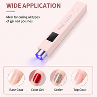 Mini Lámpara LED UV Portátil Inalámbrica USB Cuadrada con Flash 5X, Lámpara de Uñas de Metal de Mano con Curado Rápido y Resistente al Acetona