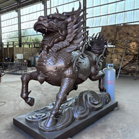 Grande figurine de statue de dragon en bronze couleur personnalisée 100% sculpture de paysage de jardin de conception personnalisée