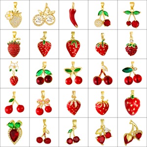 Dễ Thương Pha <span class=keywords><strong>L</strong></span>ê Dâu Tây <span class=keywords><strong>Cherry</strong></span> Trái Cây Quyến Rũ Mặt Dây Chuyền Trang Trí Men Tự <span class=keywords><strong>L</strong></span>àm Phụ Kiện Cho Móc Khóa <span class=keywords><strong>L</strong></span>àm Đồ Trang Sức Bông Tai Trang Trí - Product Image 1