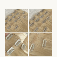 Extensions de cheveux à clipser, cheveux humains naturels Remy, clips invisibles, 100% cheveux naturels, clips pour femmes, vente en gros, personnalisées