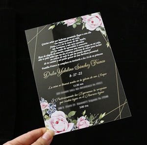 Carte d'invitation transparente en acrylique, carton <span class=keywords><strong>de</strong></span> <span class=keywords><strong>mariage</strong></span> Unique Style eau, vente en gros, pièces - Product Image 1
