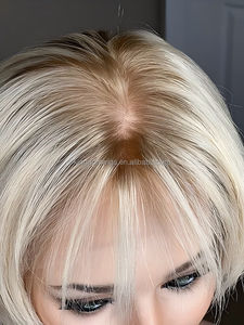 Kingdom Premium 100% cabello europeo seda superior peluca judía 5x5 tramas de base de seda espalda con HD rayita peluca Médica para Mujeres de alopecia - Product Image 3