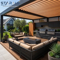 Cuisine extérieure modulaire en acier inoxydable et aluminium avec panneau en nid d'abeille, barbecue, tiroirs de rangement et plan de travail