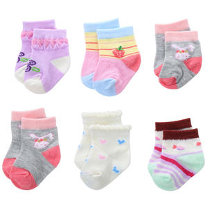 Calzini per Neonati in Cotone <span class=keywords><strong>a</strong></span> <span class=keywords><strong>Righe</strong></span> e Pois con Simpatici Cartoni Animati per Bambini e Bambine - Vendita all'Ingrosso - Product Image 6