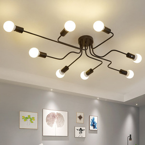 PM rétro E27 suspension multi-tige en <span class=keywords><strong>fer</strong></span> forgé maison salon décoratif Art déco Style lustre suspendu plafond Classique - Product Image 6