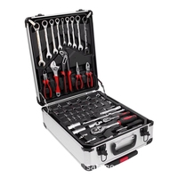 Ensemble d'outils de 499 pièces avec valise rigide à roulettes, quatre couches de rangement, personnalisable OEM, garantie de 3 ans