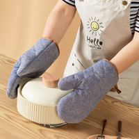 Gants de cuisine en coton et lin pour micro-ondes, gants de cuisine pour la cuisine