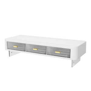 Desktop Monitor Stand With Storage <b>Drawer</b> <b>Office</b> Organizer Rectangle Shape Multi-functional Desktop Rack For Computer - Product Image 5