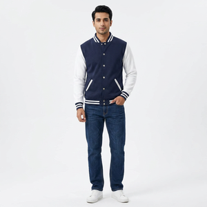 Blouson universitaire décontracté et habillé pour homme, grande taille, avec logo frontal, respirant, en polyester/coton, idéal pour l'hiver – Vente en gros - Product Image 1