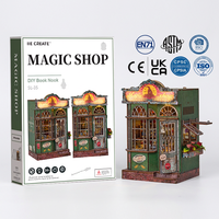 Kit de bricolage IIECREATE pour coin lecture 3D, puzzle en bois miniature, maison miniature SL-35, coin lecture magique, puzzle pour adultes, maison de poupée