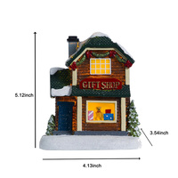 Résine Maisons De Noël Arbre Figurine Ensemble D'accessoires 3D Animal Sculpture Modèle pour Artisanat Souvenir Anime Boule À Neige pour Art Cadeaux
