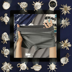 Lusso da <span class=keywords><strong>uomo</strong></span> di mezza età in cotone senza cuciture Boxer intimo Private Label <span class=keywords><strong>Sexy</strong></span> <span class=keywords><strong>slip</strong></span> con Logo personalizzato ODM fornitura - Product Image 2