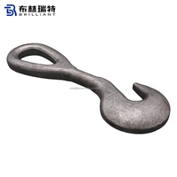 Crochet d'extension pour attache de conteneur en acier forgé, finition galvanisée à chaud, fixation libre sur pont d'attache