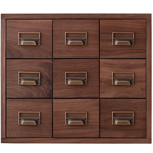 Tùy chỉnh kích thước Mortise & tenon 9-ngăn kéo rắn màu đen Walnut lưu trữ tủ phong cách cổ điển DOVE-Tail ngăn kéo cho nhà tổ chức - Product Image 6