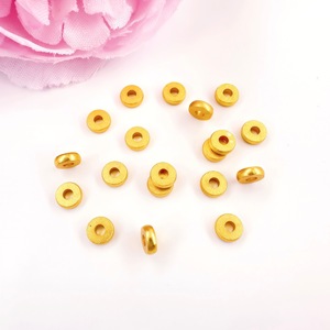 Gold Plated Frosted Round Spacer Beads For <b>Bracelet</b> Making Jewelry Findings 8mm <b>Copper</b> Core Color Preserving - Product Image 3