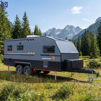 Caravane tout-terrain familiale CAMPTRL 4x4, châssis robuste à suspension indépendante pour 4 personnes, éclairage LED, idéale pour le camping en milieu sauvage australien