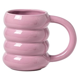 MSH Glattes Donut-Keramikbecher in Unifarbe Stilvoller Dessertbecher für Zuhause - Product Image 5