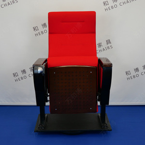 เก้าอี้หอประชุมมานวาเอ็กซ์โป รุ่น HB708 สีแดงวอลนัท พร้อมที่วางแขน สำหรับห้องบรรยายในโรงเรียนและอัฒจันทร์กีฬา - Product Image 1
