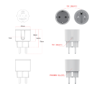 Enchufe Inteligente Wifi Tuya TUV de 16 Amperios, Enchufe Redondo Mini Europeo Alemán con Monitor de Energía y Control Remoto, Enchufe Inteligente 220V