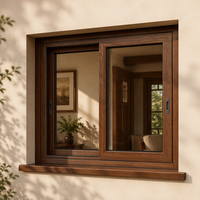 Ventanas de Doble Vidrio Resistentes al Viento y a Huracanes, Ventanas Abatibles Aisladas de Aleación de Aluminio