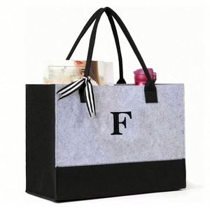 Premium Shopping Grocery <b>Beach</b> Wedding Birthday Interior Zipper Embroidered Alphabet Carry-On Felt Christmas <b>Bag</b> - Product Image 1