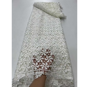 Tela de Encaje Guipur Bordada con Lentejuelas, Diseño de Moda Toplace, Venta al Por Mayor a Precio Económico, Ecológica, 5 Yardas - Product Image 5
