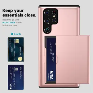 Case Wallet 3 Card Holder Slots Flip Door Hidden Pocket TPU Back Cover for iphone 14 13 12 11 pro max xr xs case