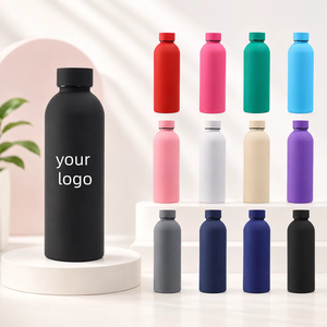 Custom Logo 500ml Drink <b>Bottle</b> Stainless Steel Double Wall Vaccum <b>Flask</b> Thermal Rubber Paint Matte Sports Water <b>Bottle</b> - Product Image 1