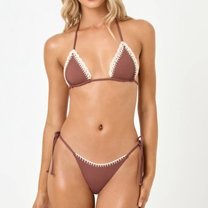 Traje de Baño Bikini Samba de Crochet con Volantes, Ecológico y Hecho a Medida por el Fabricante, Traje de Baño Brasileño para Mujer - Product Image 1